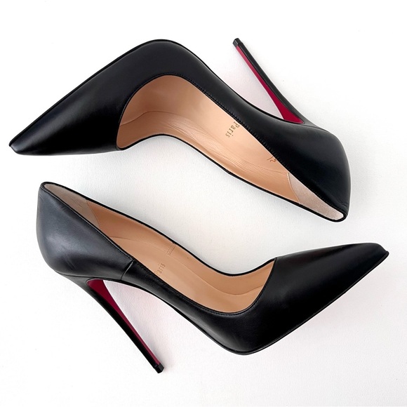 New CHRISTIAN LOUBOUTIN | So Kate 120 Black Leather Pointed Pumps Stilettos 40.5 - Picture 9 of 15